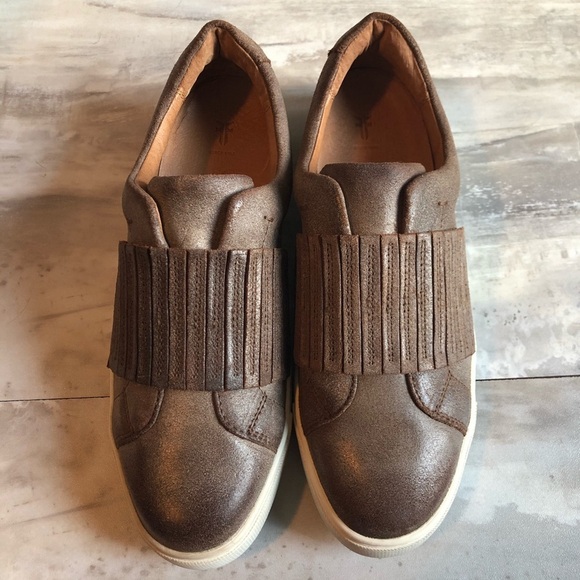 Frye Ivy Gore Chocolate Brown leather Slip On Sneaker shoe size 8 - Picture 2 of 9